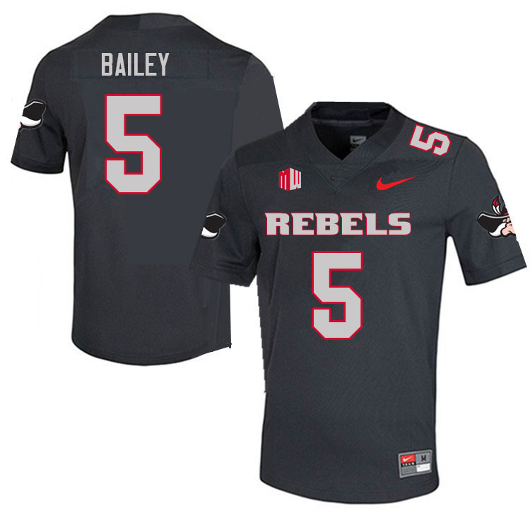 Men #5 Harrison Bailey UNLV Rebels College Football Jerseys Sale-Charcoal - Click Image to Close